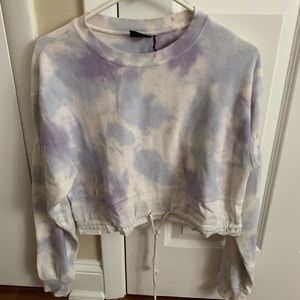 Urban Outfitters Tie Dye Drawstring Crop Sweater